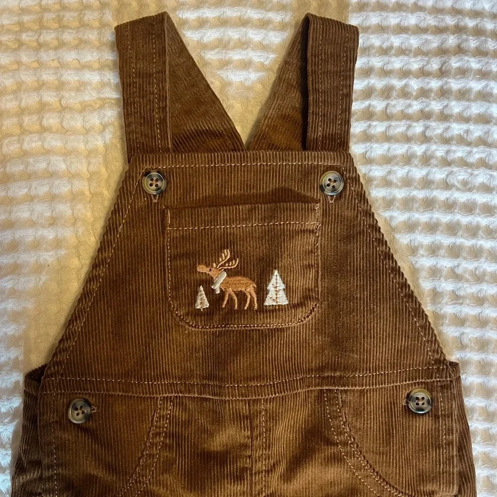 Carter’s Brown Corduroy Overalls with Moose
